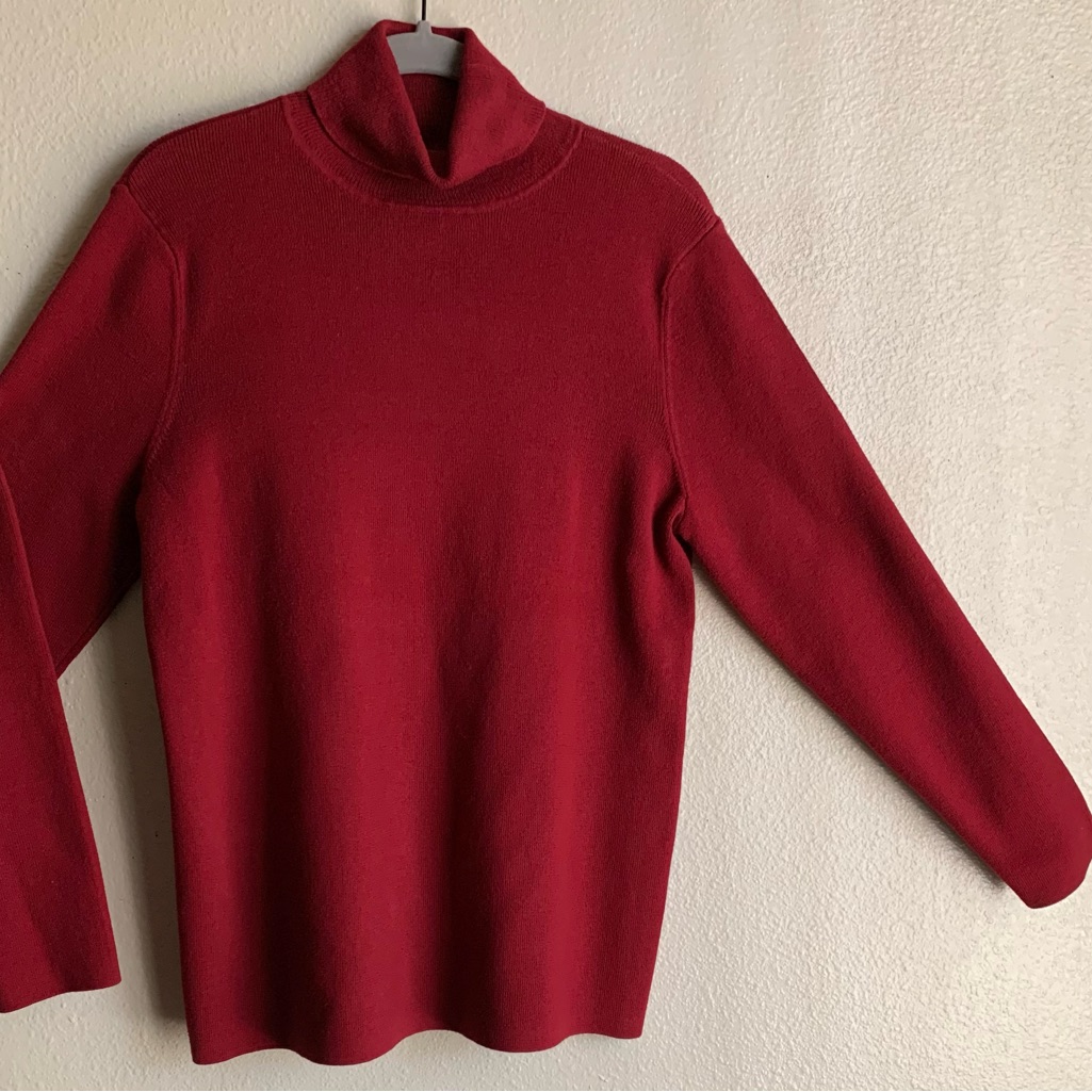 Chico's Red Cozy Knit Turtleneck Sweater